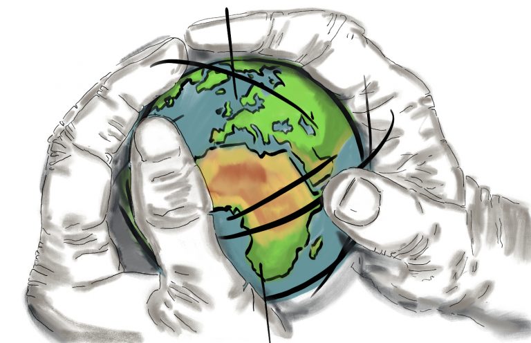 World and hands